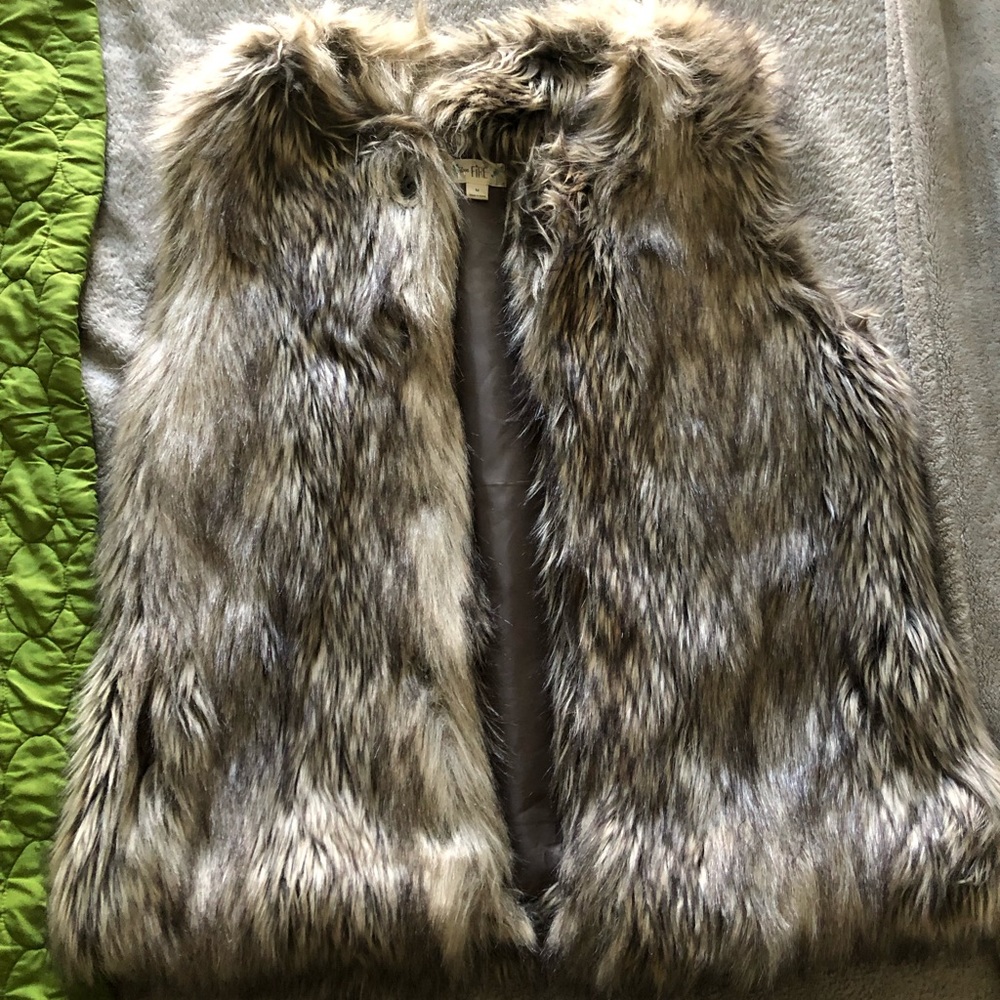 Love, fire faux fur vest